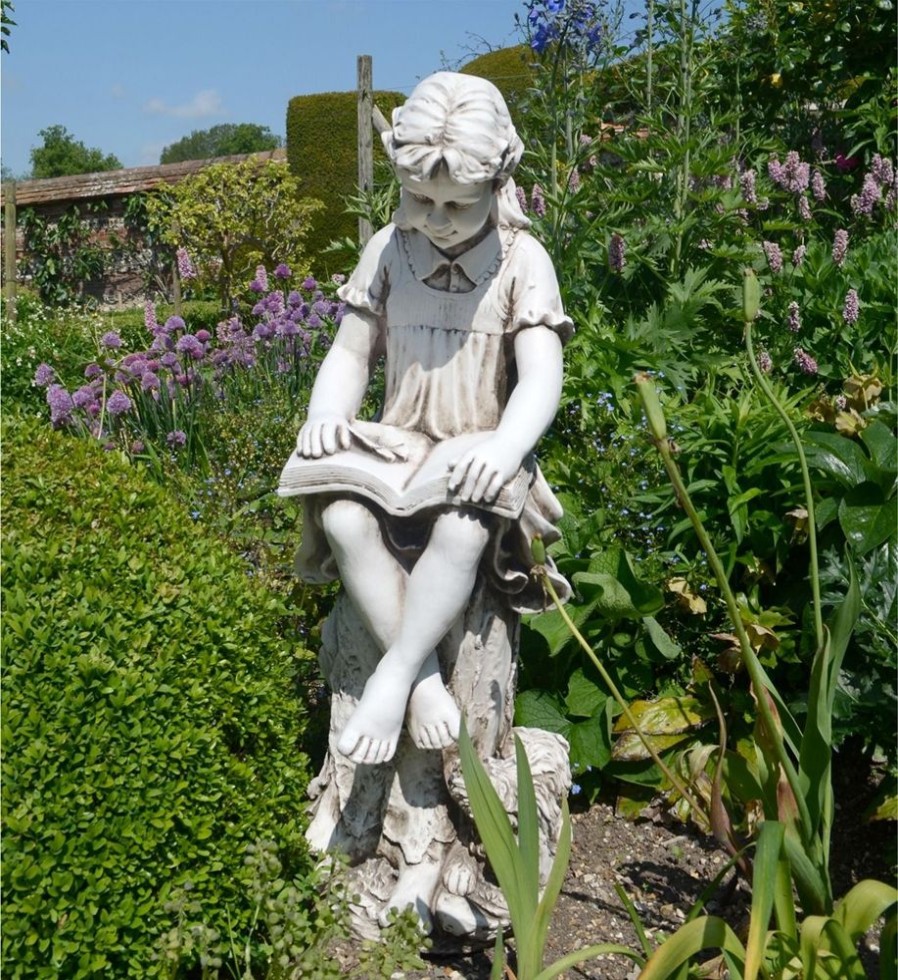 STATUES & SCULPTURES Reading Girl 89Cm Stone Resin Garden Statue Wholesale