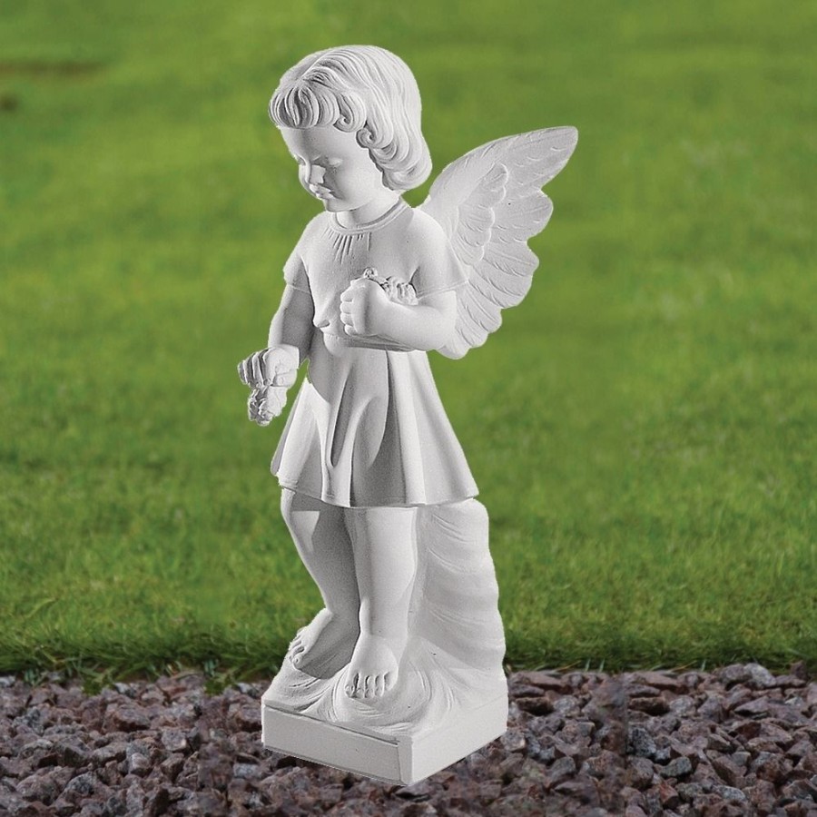 STATUES & SCULPTURES Angel Figurine 29Cm Marble Resin Garden Statue Clearance