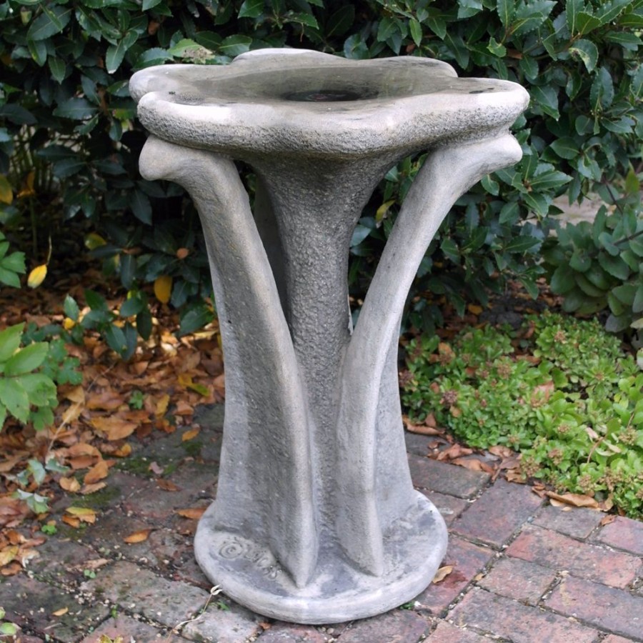 STATUES & SCULPTURES Flower Design Stone Garden Bird Bath Best