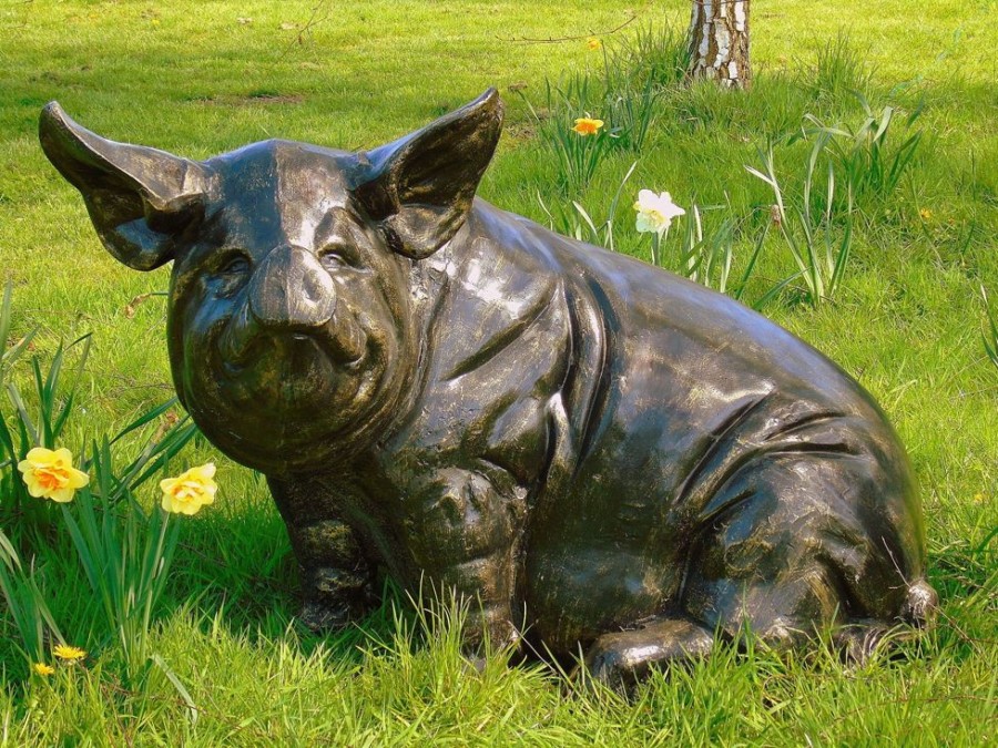 STATUES & SCULPTURES Big Pig Bronze Metal Garden Statue Online