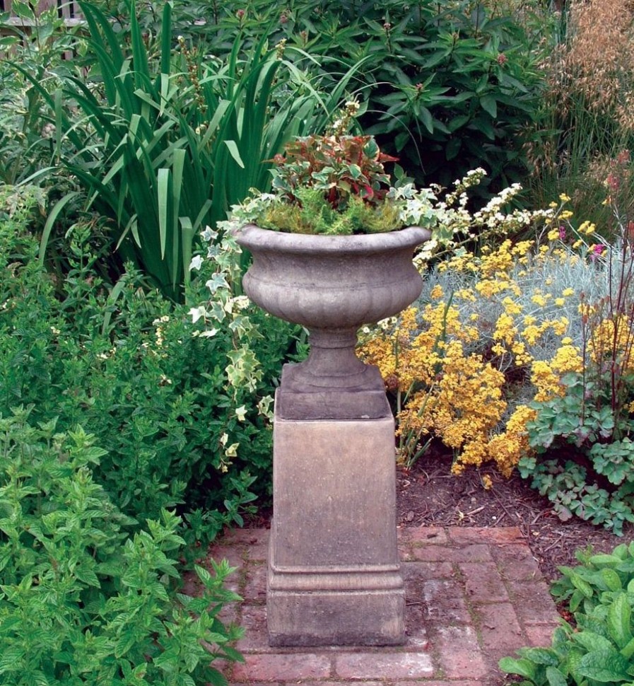 STATUES & SCULPTURES Victorian Urn On Pedestal Stone Garden Planter Best