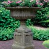 STATUES & SCULPTURES Victorian Grand Stone Garden Planter On Pedestal Hot