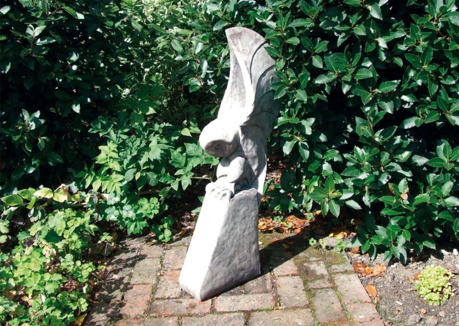 STATUES & SCULPTURES Barn Owl On Pedestal Stone Garden Statue Online