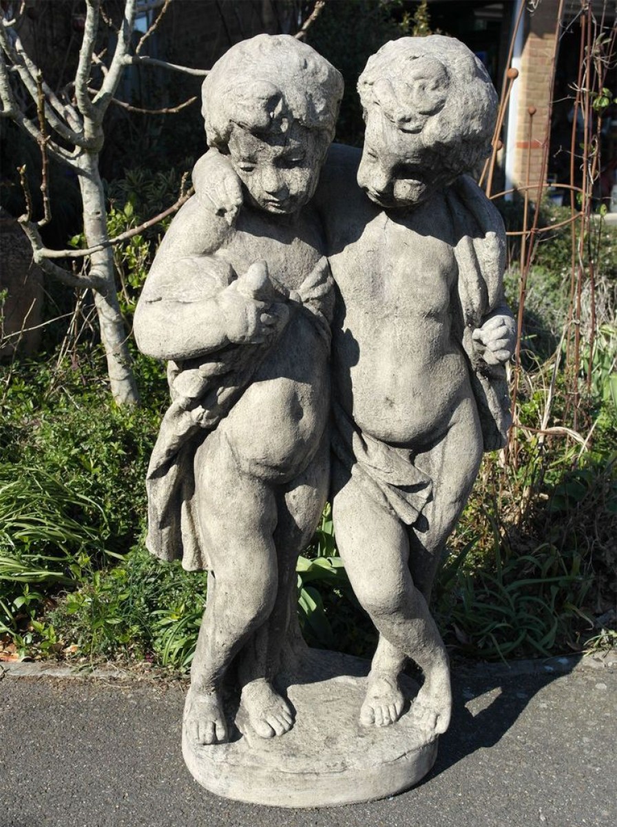 STATUES & SCULPTURES Putti Cherubs 108Cm Stone Garden Statue Hot