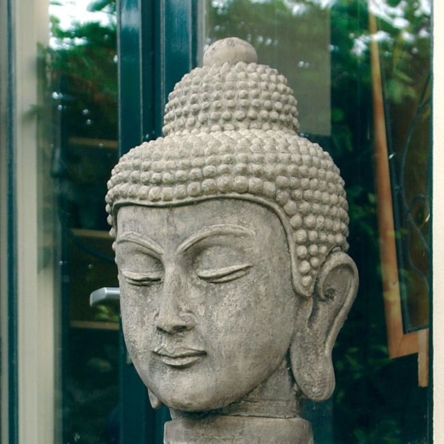 STATUES & SCULPTURES Buddha Head Stone Garden Ornament Online