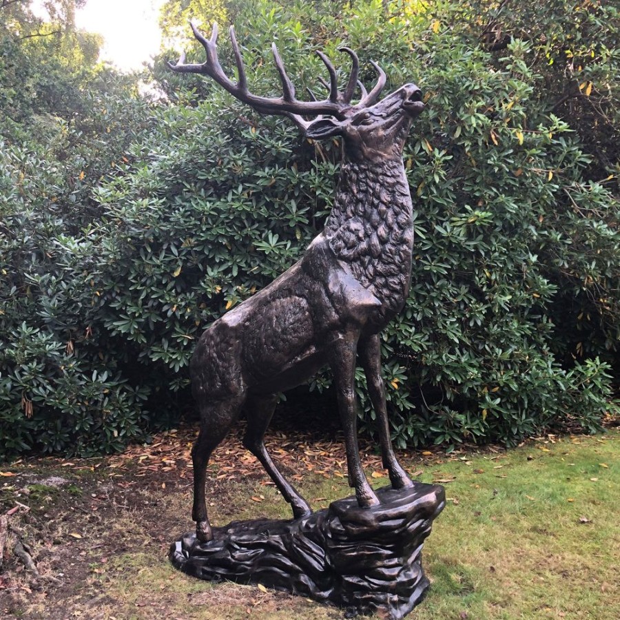 STATUES & SCULPTURES Grand Stag Life-Size 292Cm Metal Bronze Garden Statue Wholesale