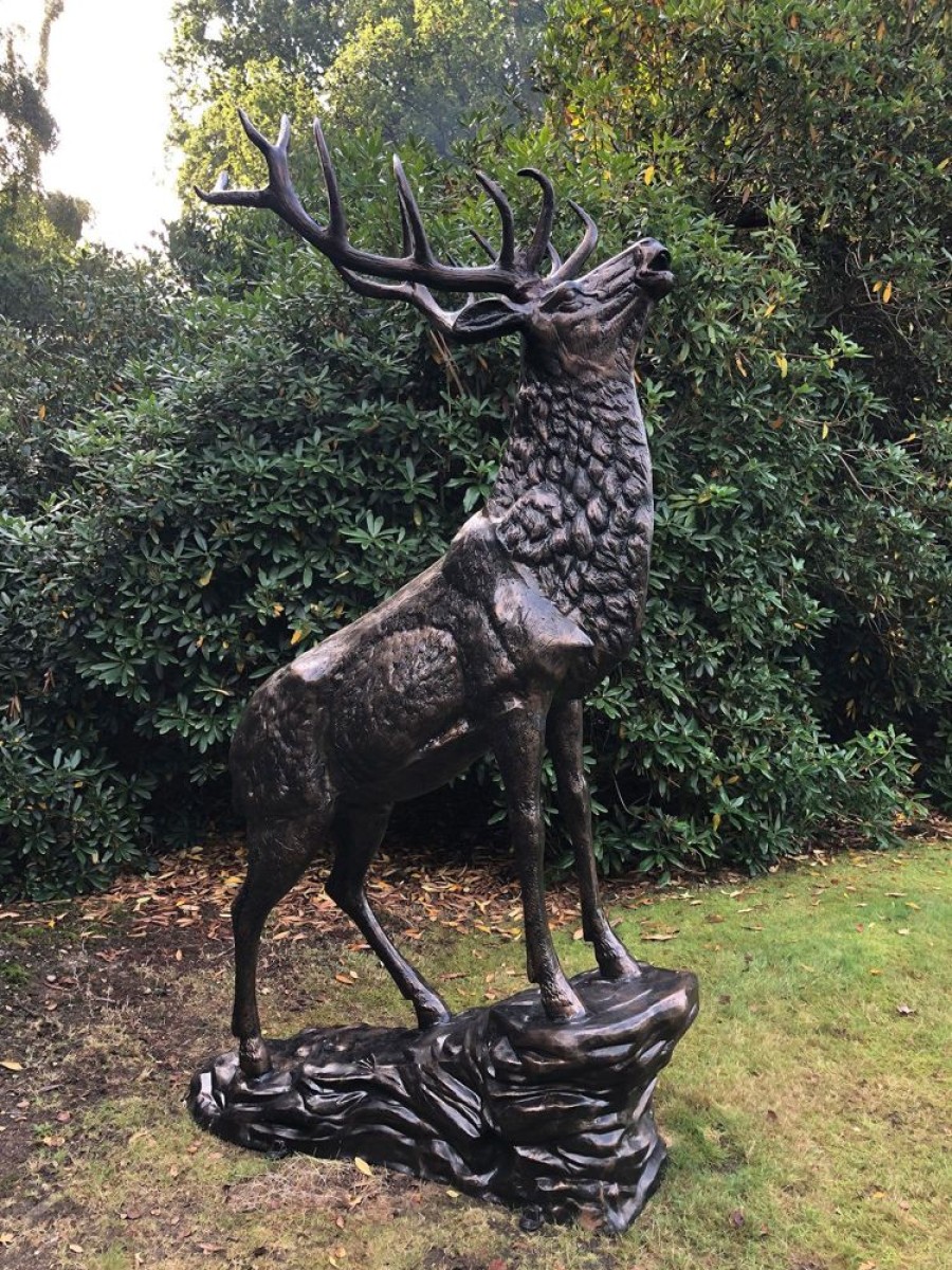 STATUES & SCULPTURES Grand Stag Life-Size 292Cm Metal Bronze Garden Statue Wholesale