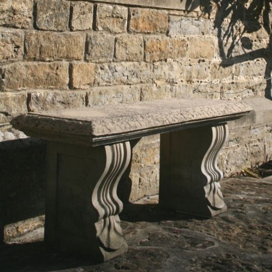 STATUES & SCULPTURES Straight Plain Stone Garden Bench Best