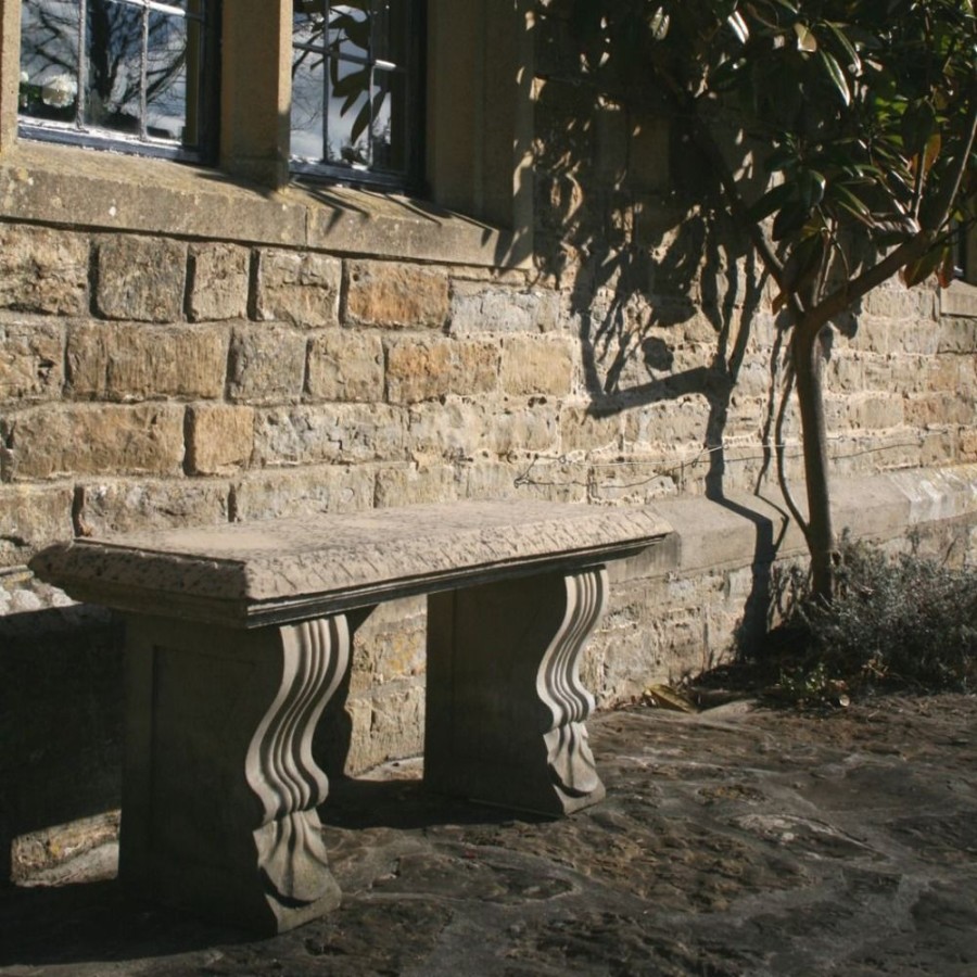 STATUES & SCULPTURES Straight Plain Stone Garden Bench Best