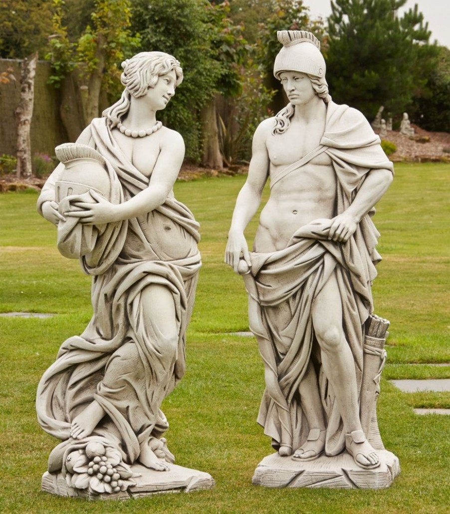 STATUES & SCULPTURES Roman Gladiator & Goddess Stone Garden Statues Best