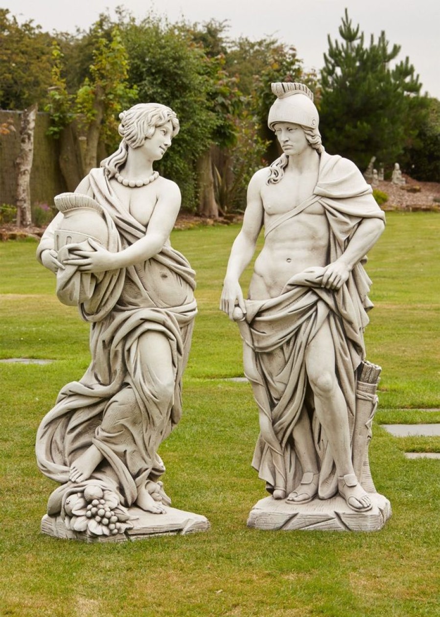 STATUES & SCULPTURES Roman Gladiator & Goddess Stone Garden Statues Best