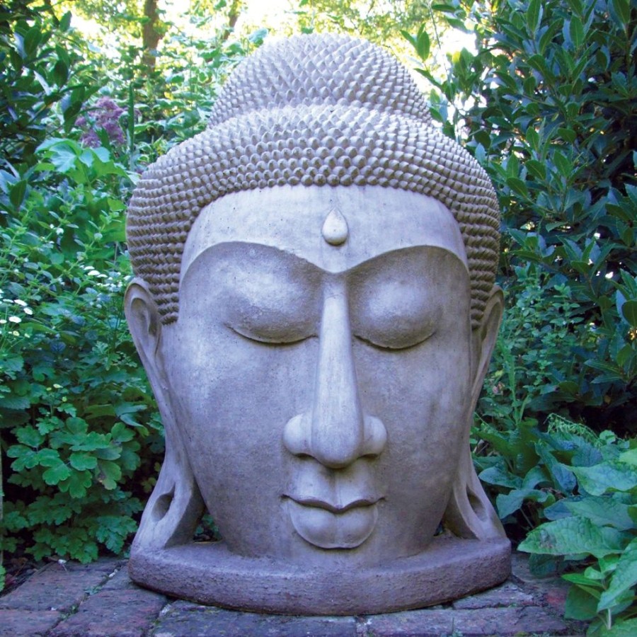 STATUES & SCULPTURES Grand Buddha Head Stone Garden Statue Online