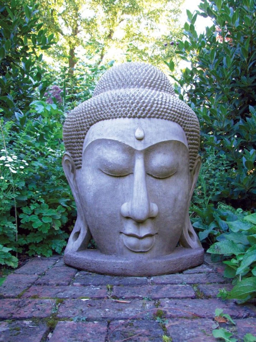 STATUES & SCULPTURES Grand Buddha Head Stone Garden Statue Online