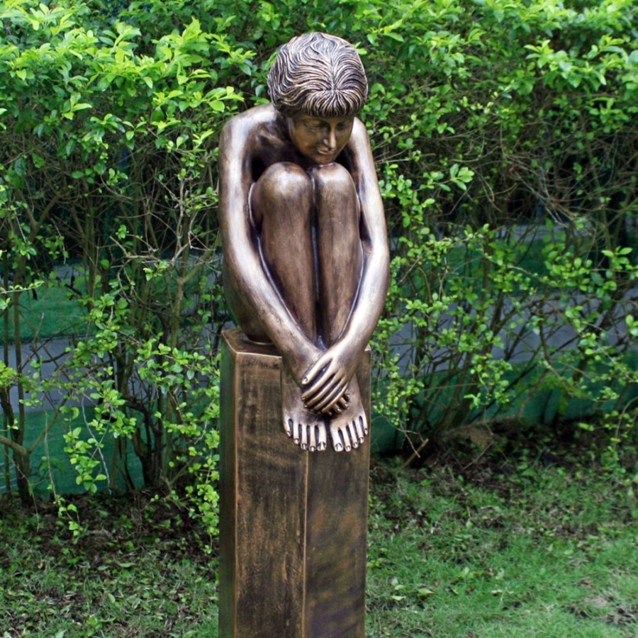 STATUES & SCULPTURES Nude Melina On Column Bronze Garden Statue Clearance