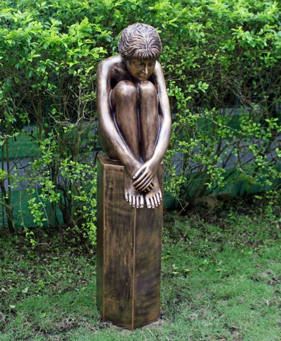 STATUES & SCULPTURES Nude Melina On Column Bronze Garden Statue Clearance