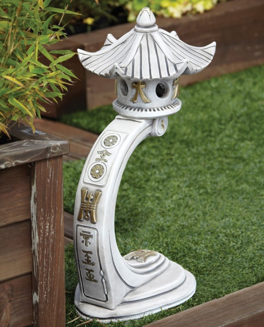 STATUES & SCULPTURES Medium Curved Japanese Pagoda Stone Garden Ornament Hot