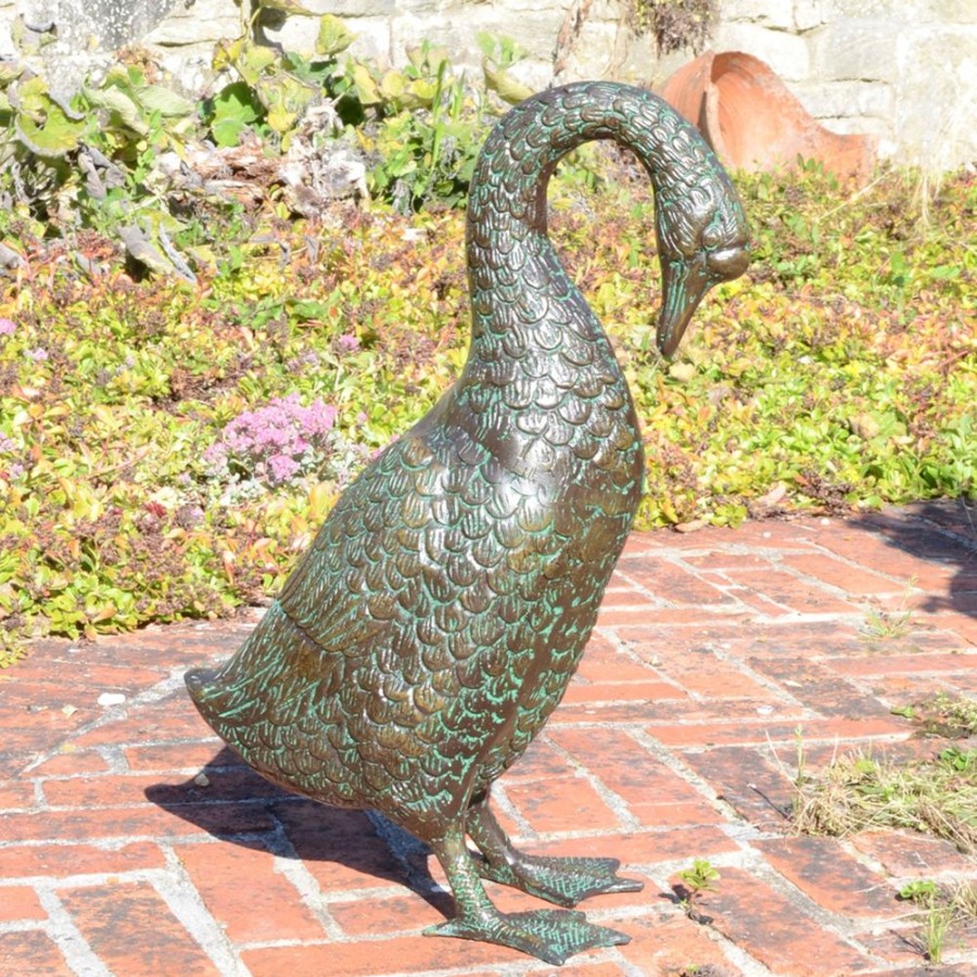 STATUES & SCULPTURES Goose 55Cm Bronze Metal Garden Ornament Online