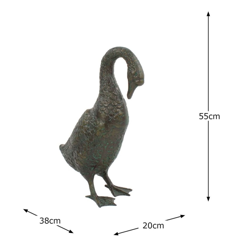 STATUES & SCULPTURES Goose 55Cm Bronze Metal Garden Ornament Online