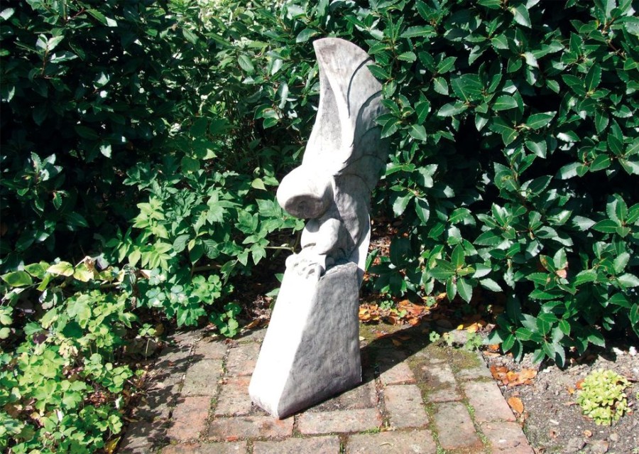 STATUES & SCULPTURES Barn Owl On Pedestal Stone Garden Statue Wholesale