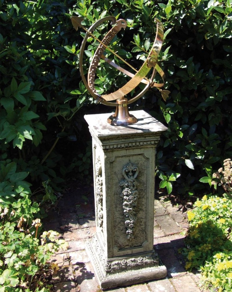 STATUES & SCULPTURES Floral Armillary Stone Garden Sundial Best