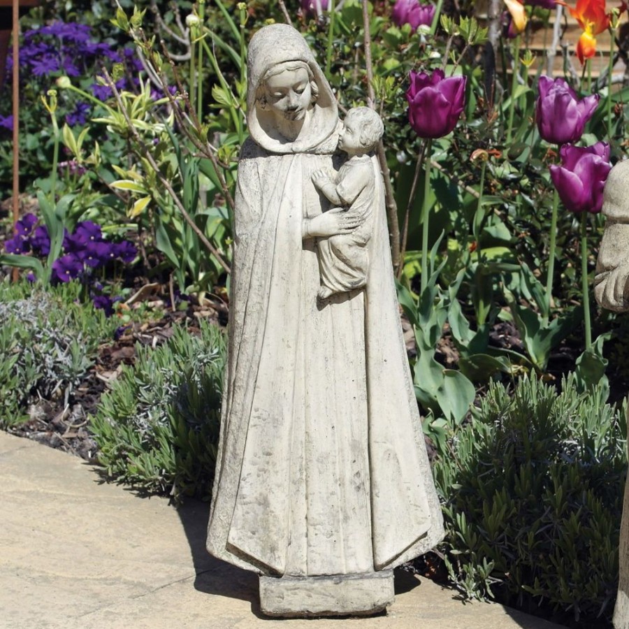 STATUES & SCULPTURES Madonna And Friar Monk Stone Garden Statues Best