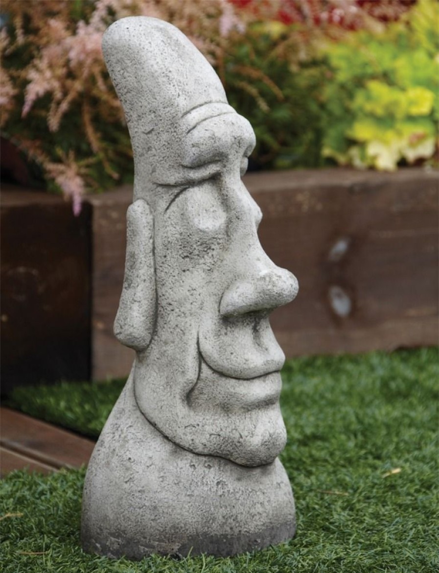 STATUES & SCULPTURES Grandad Easter Island Head Stone Garden Ornament Hot