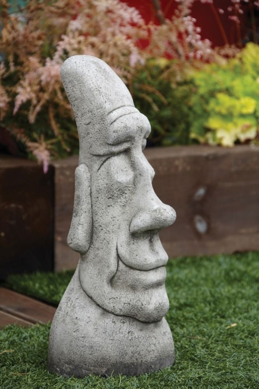 STATUES & SCULPTURES Grandad Easter Island Head Stone Garden Ornament Hot