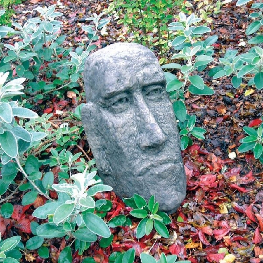 STATUES & SCULPTURES Moai Easter Island Head 39Cm Stone Garden Ornament New