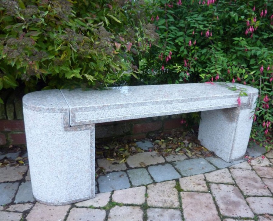 STATUES & SCULPTURES Elegance Polished Granite Stone Garden Bench Wholesale