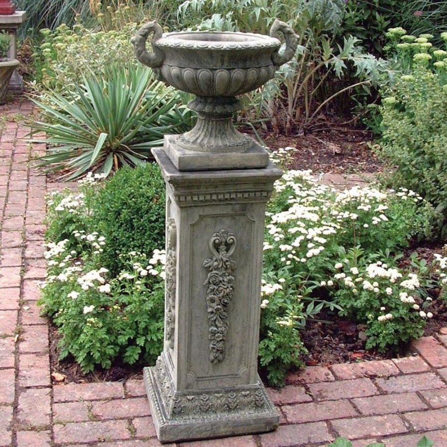 STATUES & SCULPTURES Modena 29 Stone Vase Garden Planter On Pedestal Hot