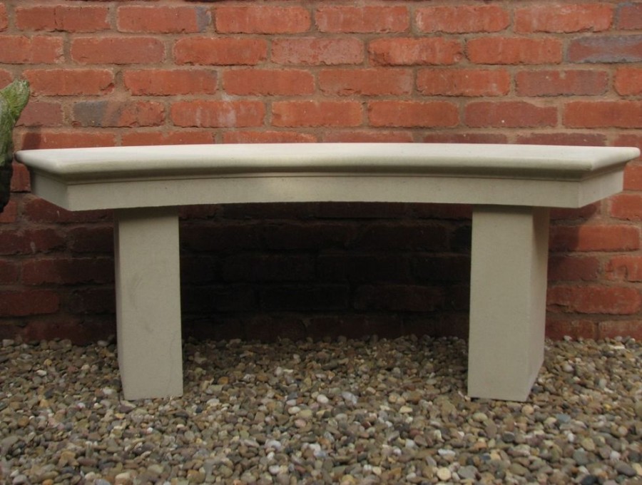 STATUES & SCULPTURES Pure Curved Modern Stone Garden Bench Hot