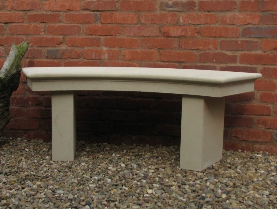 STATUES & SCULPTURES Pure Curved Modern Stone Garden Bench Hot