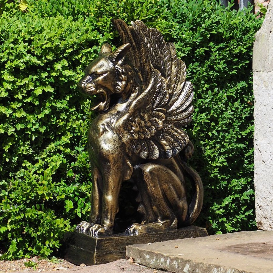 STATUES & SCULPTURES Gothic Griffin Bronze Metal Garden Statue Wholesale