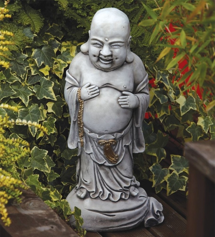 STATUES & SCULPTURES Standing Stone Buddha Garden Ornament Hot