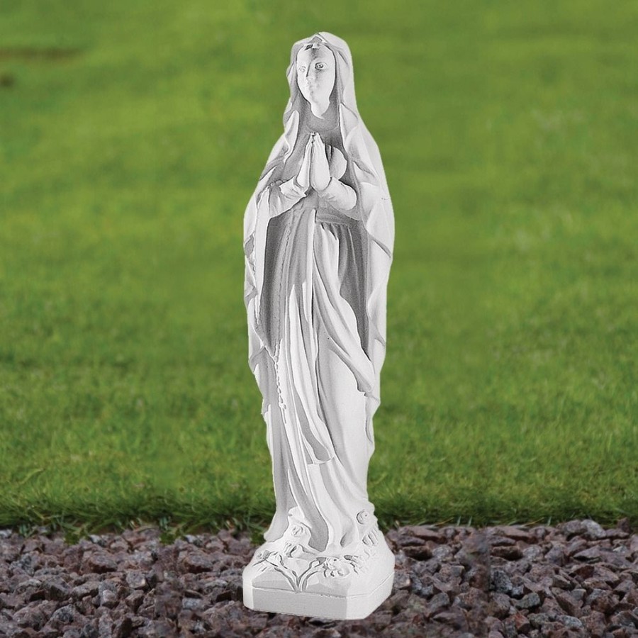 STATUES & SCULPTURES Our Lady Of Lourdes 40Cm Marble Resin Garden Statue Clearance