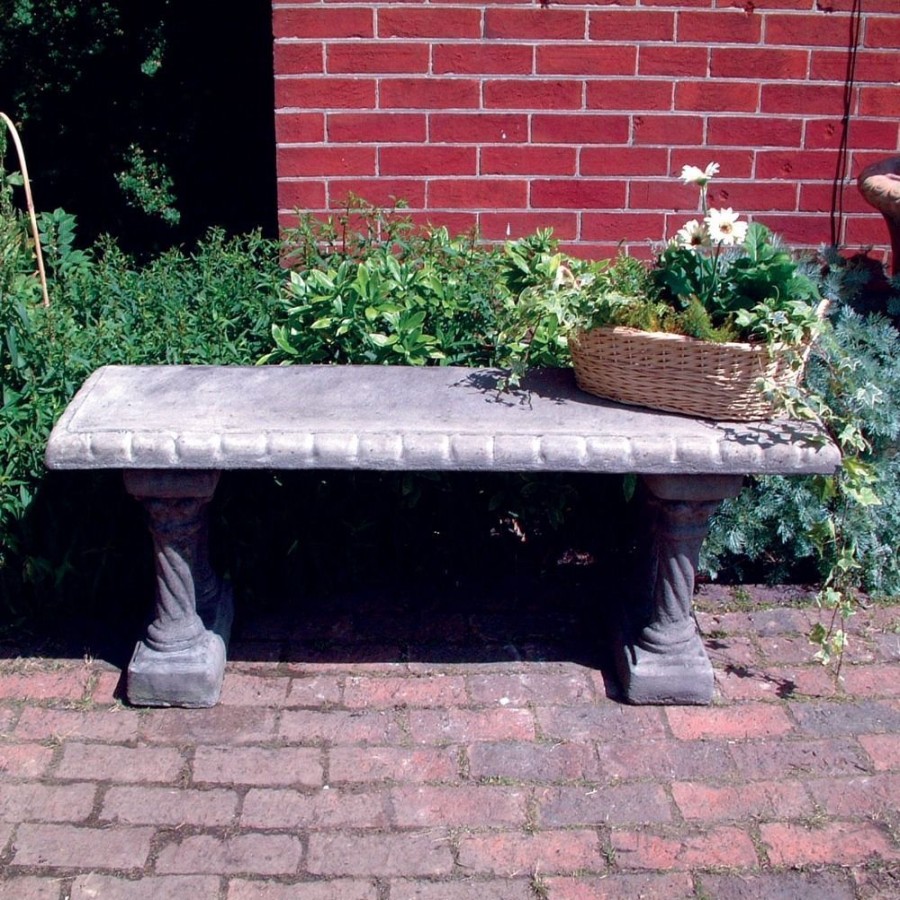 STATUES & SCULPTURES Straight Pattern Top Stone Garden Bench Best