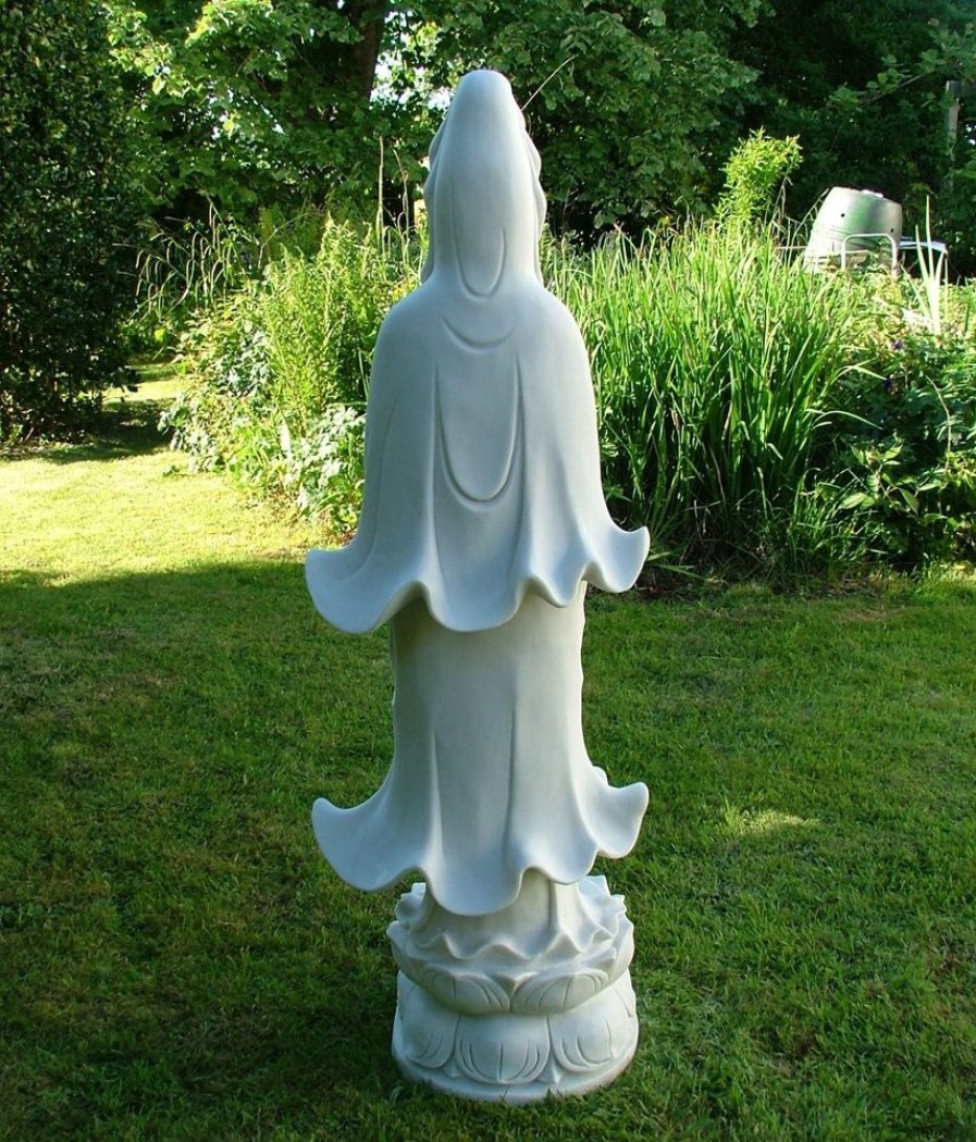 STATUES & SCULPTURES Guanyin Bodhisattva 120Cm Marble Resin Garden Statue Clearance