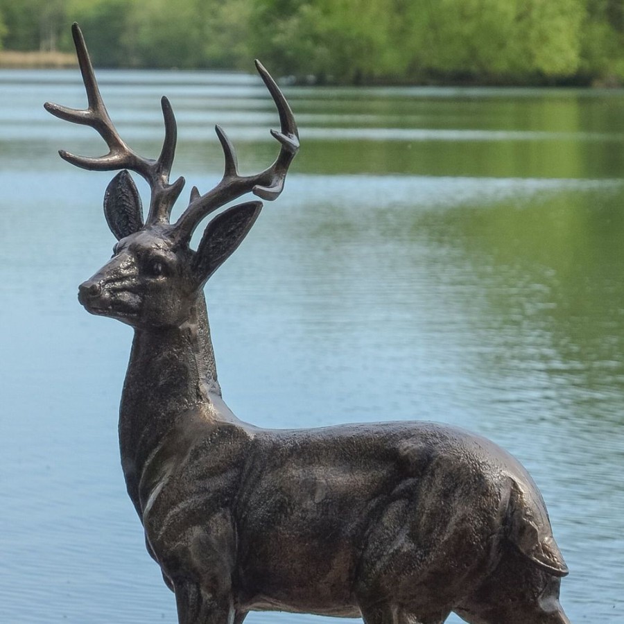 STATUES & SCULPTURES Classic Stag Deer 79Cm Bronze Metal Garden Statue Wholesale