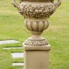 STATUES & SCULPTURES Gordes Vase On Pedestal Stone Garden Planter Wholesale