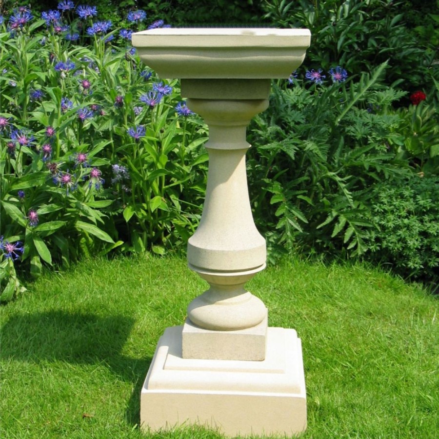 STATUES & SCULPTURES Classic Square 73Cm Stone Sundial Pedestal Wholesale