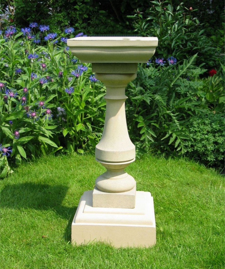 STATUES & SCULPTURES Classic Square 73Cm Stone Sundial Pedestal Wholesale