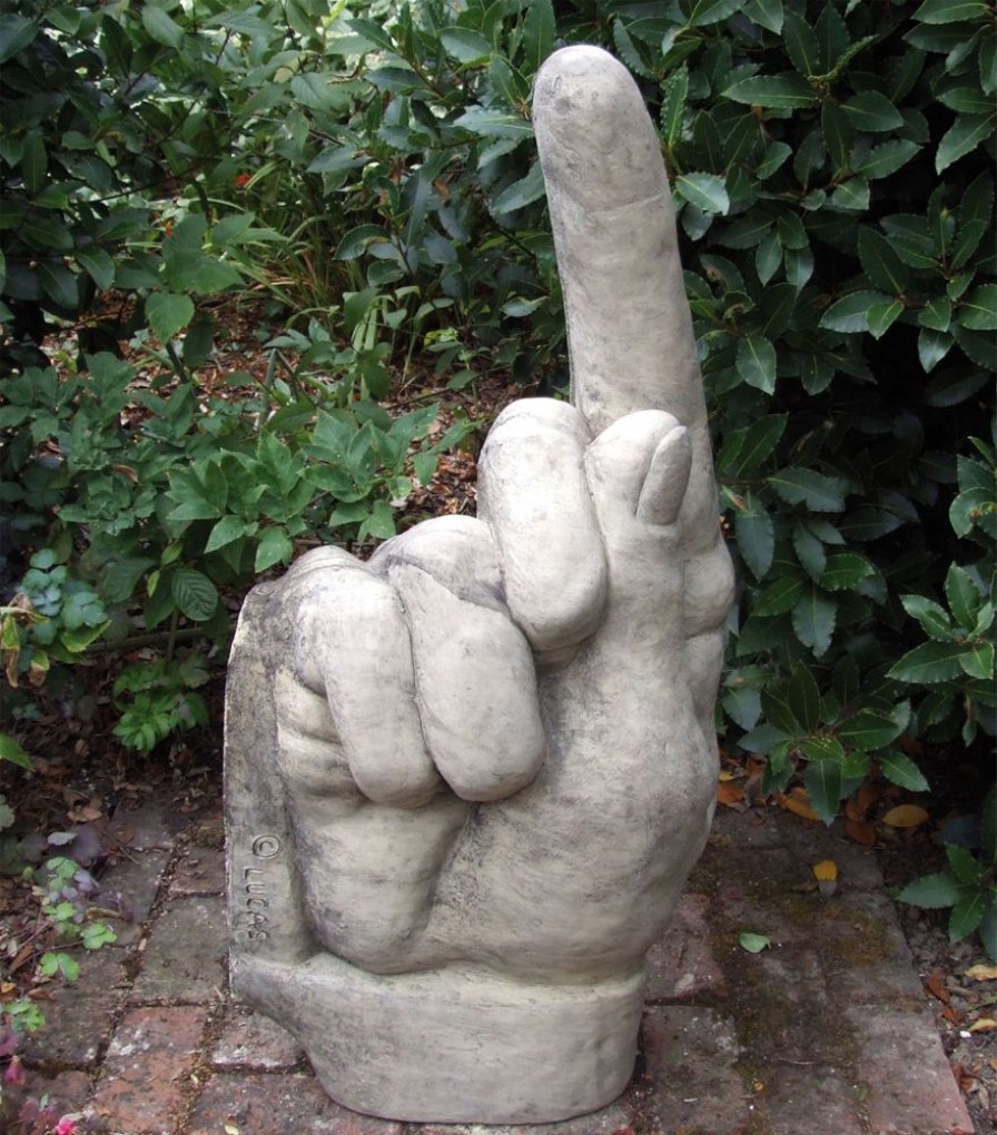 STATUES & SCULPTURES Giant Hand Pointing Up Stone Garden Statue New