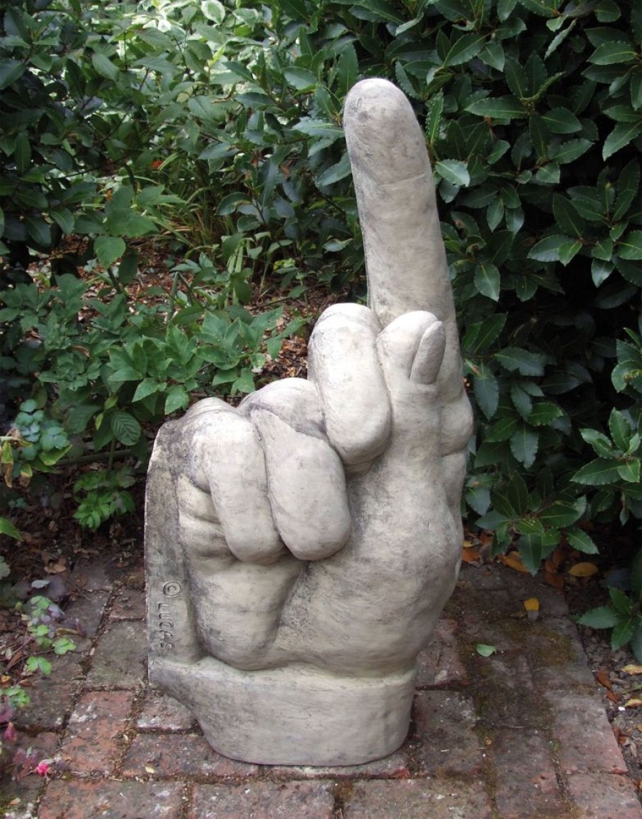 STATUES & SCULPTURES Giant Hand Pointing Up Stone Garden Statue New