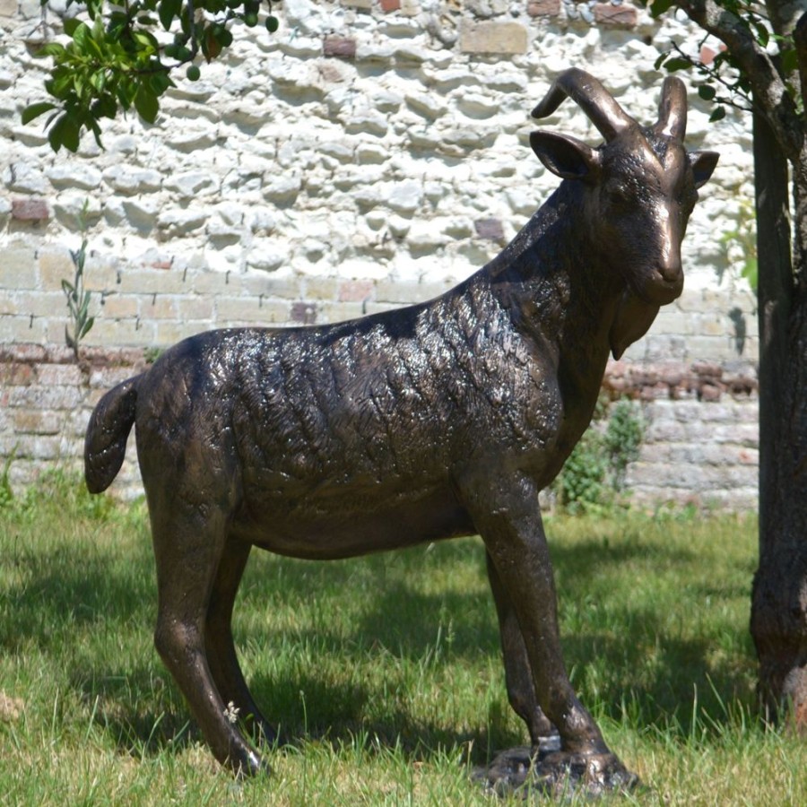 STATUES & SCULPTURES Billy Goat Bronze Metal Garden Statue Best