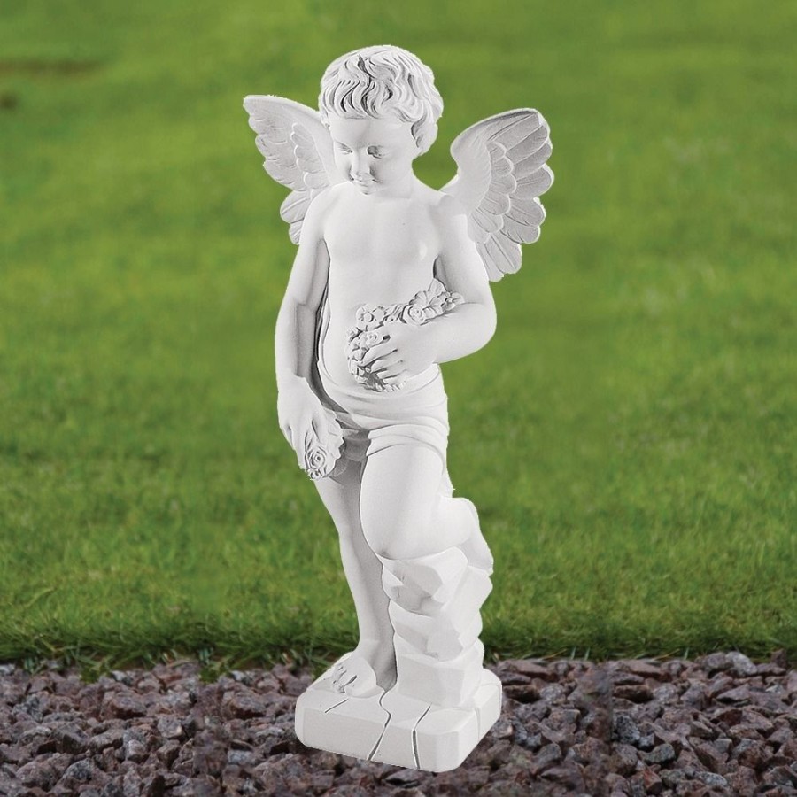 STATUES & SCULPTURES Cherub 60Cm Marble Resin Garden Statue Best