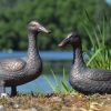 STATUES & SCULPTURES Ducks Aged Bronze Garden Ornaments Hot