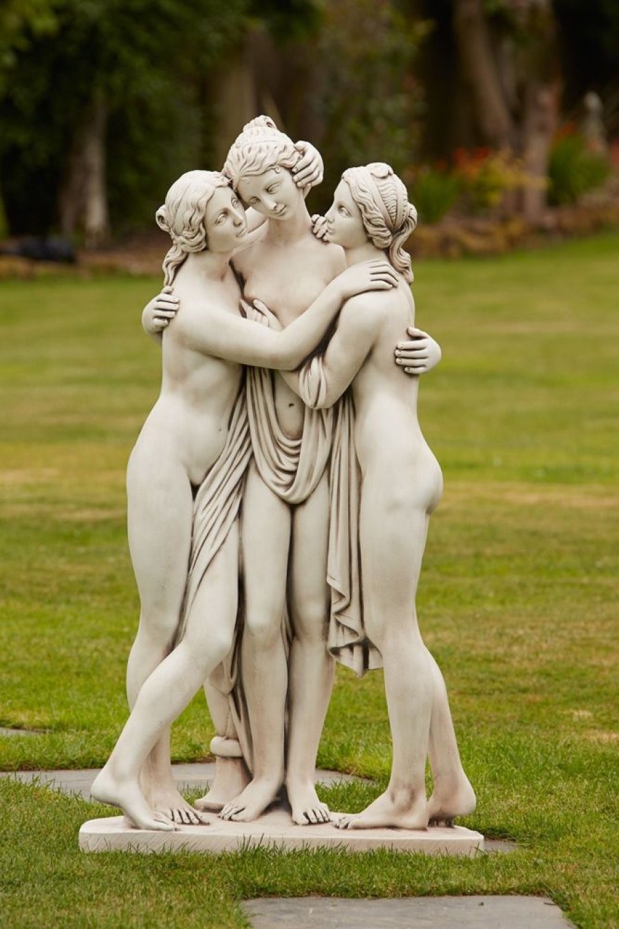 STATUES & SCULPTURES Three Graces Portland Stone Garden Statue Clearance