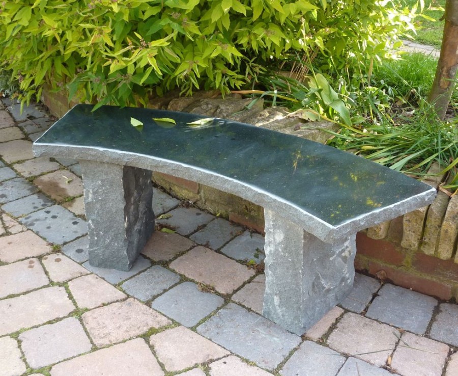 STATUES & SCULPTURES Windsor Polished Granite Stone Garden Bench Clearance