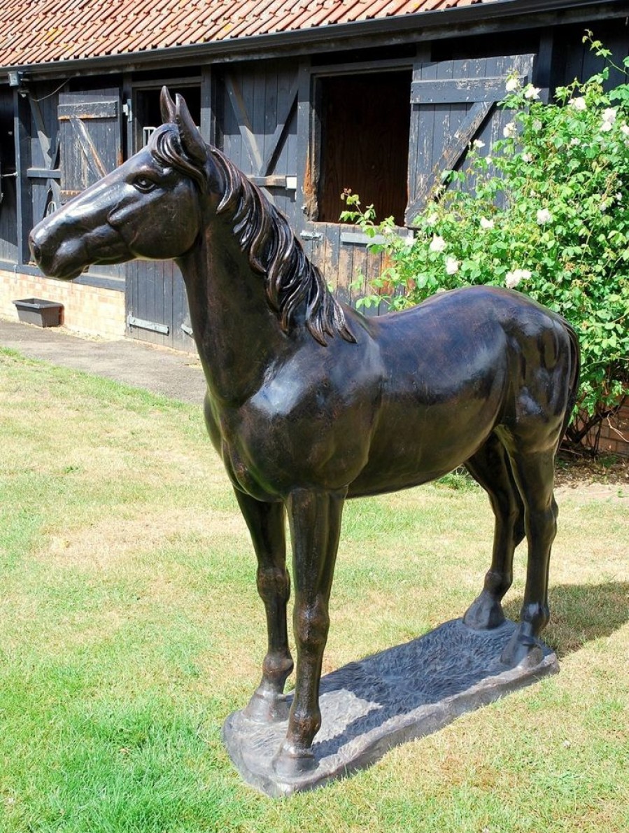 STATUES & SCULPTURES Extra Large Wild Horse Bronze Metal Garden Statue Hot