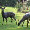 STATUES & SCULPTURES Wild Stag & Doe Life-Size Bronze Garden Statues Best